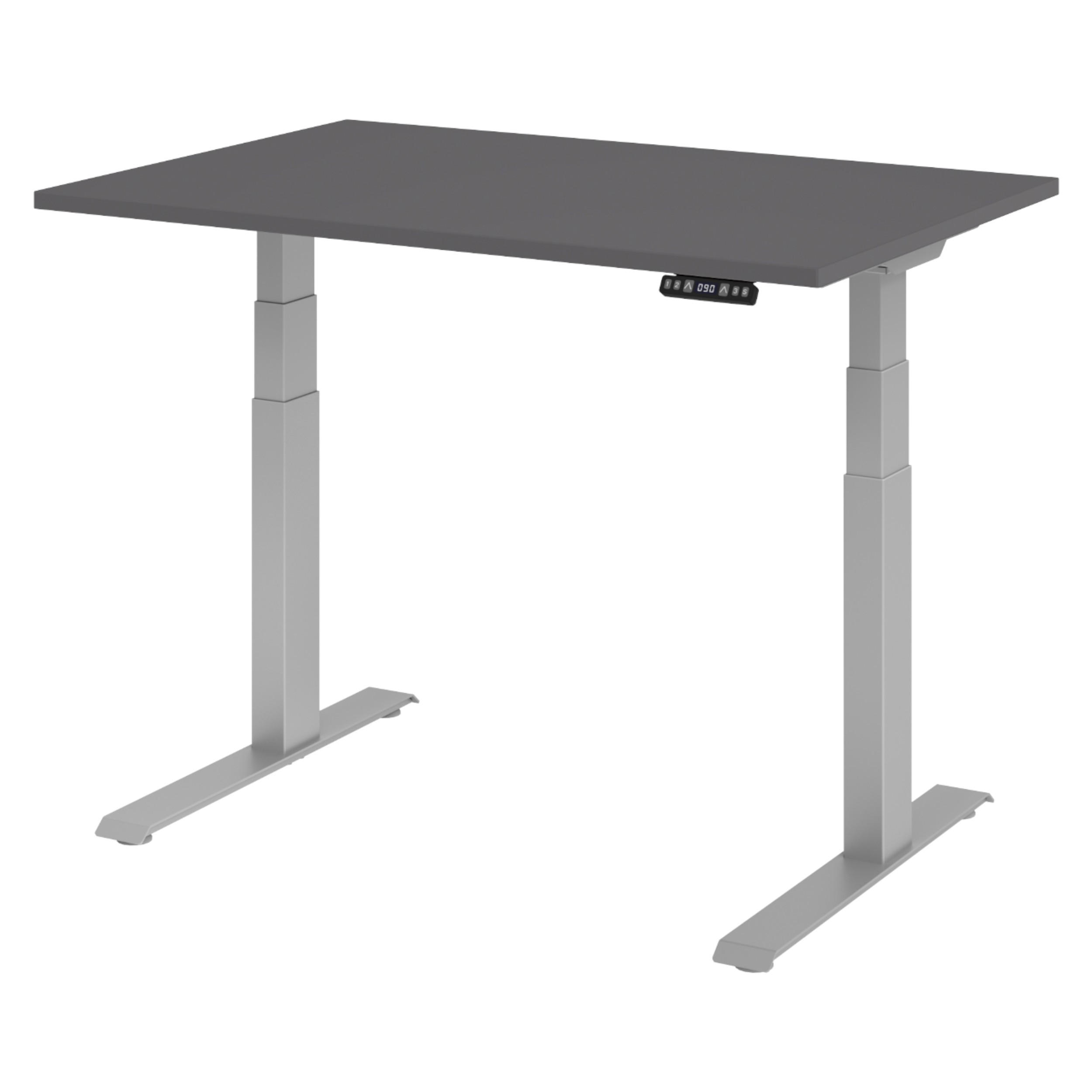 SCHREIBTISCH elektrisch XDKB 80/120/74 cm in Graphitfarben/Silberfarben - Silberfarben/Graphitfarben, Holzwerkstoff (80/120/74cm) - bümö