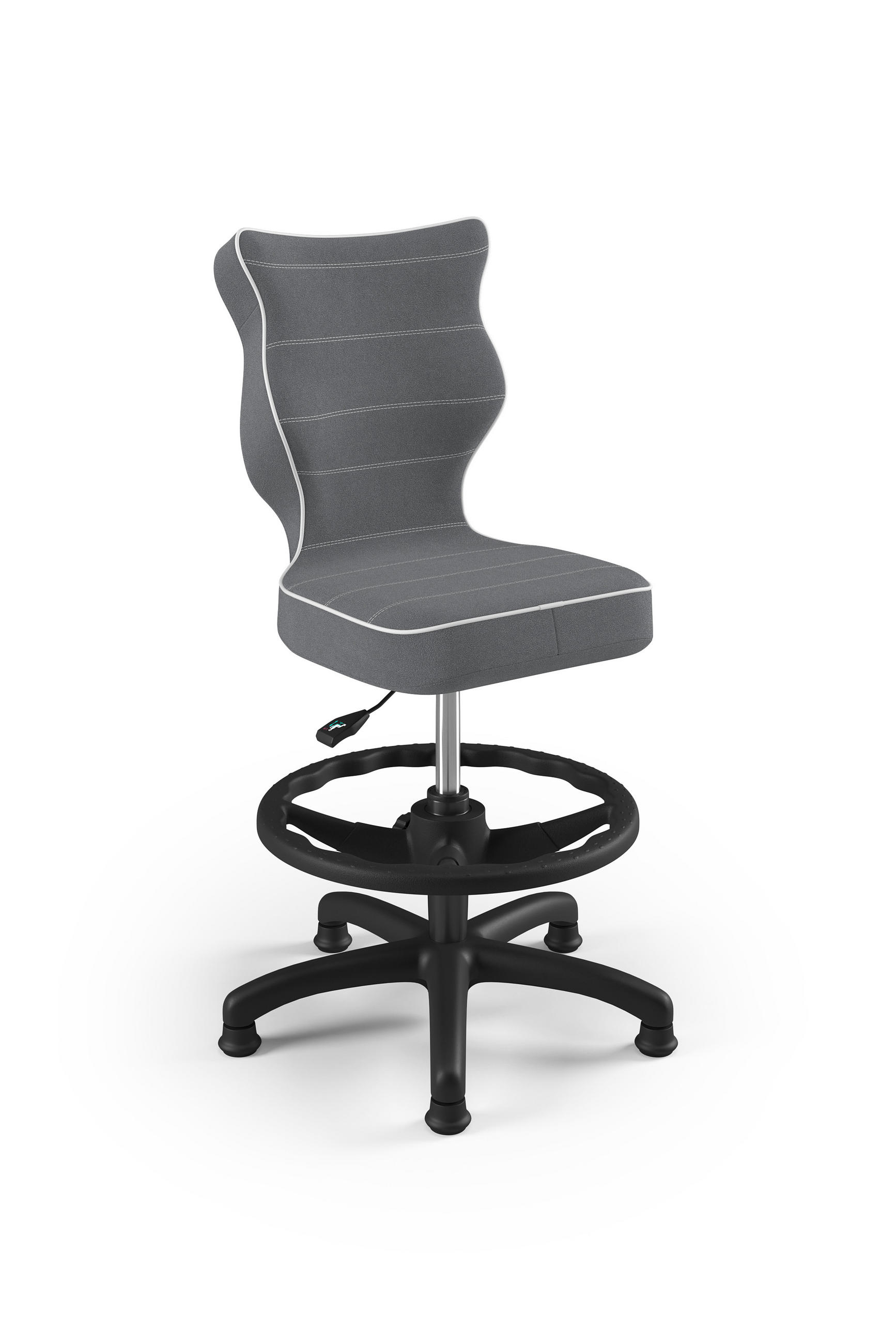 KINDERSTUHL Petit mit Fußstütze - Dunkelgrau/Weiß, Textil (66/96/66cm) - RAUMHIRSCH FURNITURE