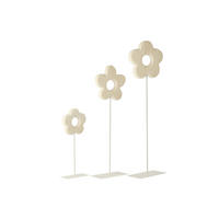 DEKOOBJEKT BLUME AUF FUß - Weiß, Holz (15/80/26cm) - J-Line