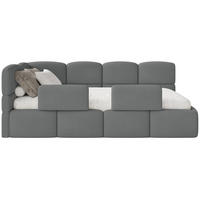 KINDERBETT Cloudy Dunkelgrau 120 cm, Chenille - Dunkelgrau/Schwarz, Kunststoff/Textil (120/200cm) - Selsey