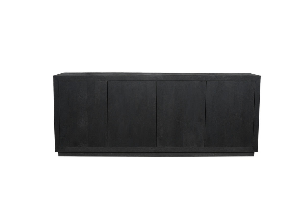 SIDEBOARD Leuven Mangoholz 200 cm / 45 cm Schwarz - Schwarz, Holz (200/80/45cm) - Villa Möbel