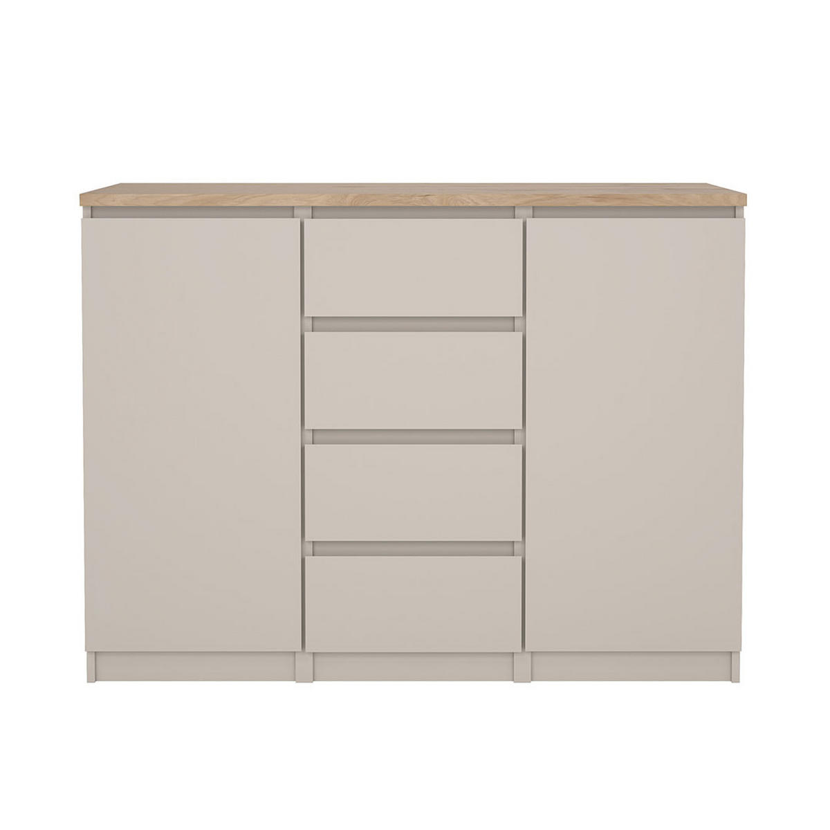 SIDEBOARD, Naia, Eiche, Holzwerkstoff, 121 x 50 x 91 cm - Eichefarben, Holzwerkstoff (121/91/50cm) - ebuy24