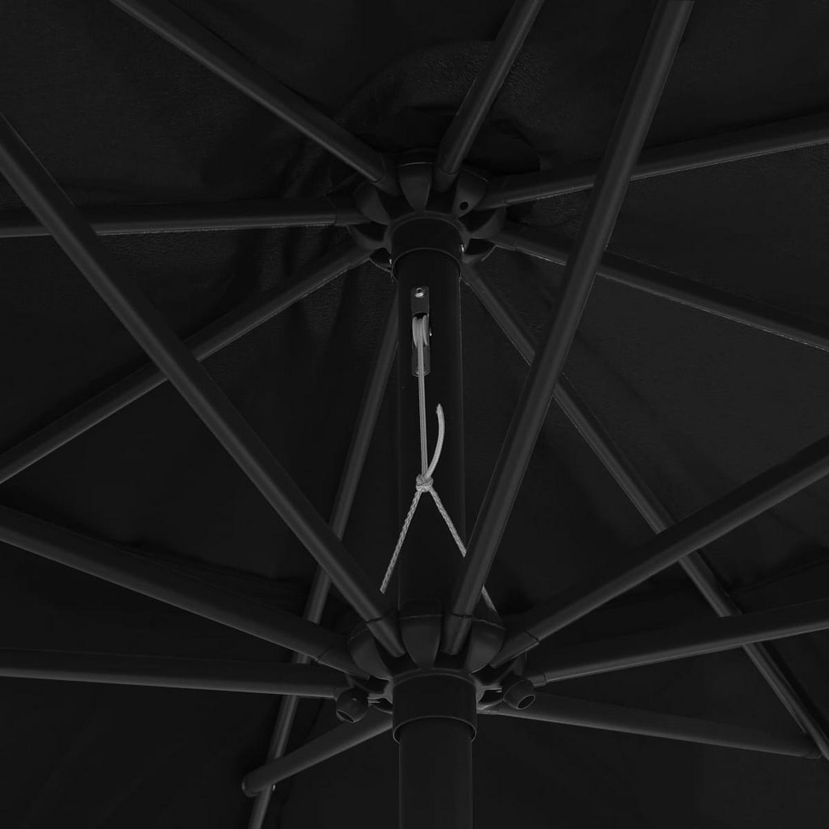 SONNENSCHIRM Mit Metall-Mast 390 Cm Schwarz - Schwarz, Textil (390/390cm) - vidaXL