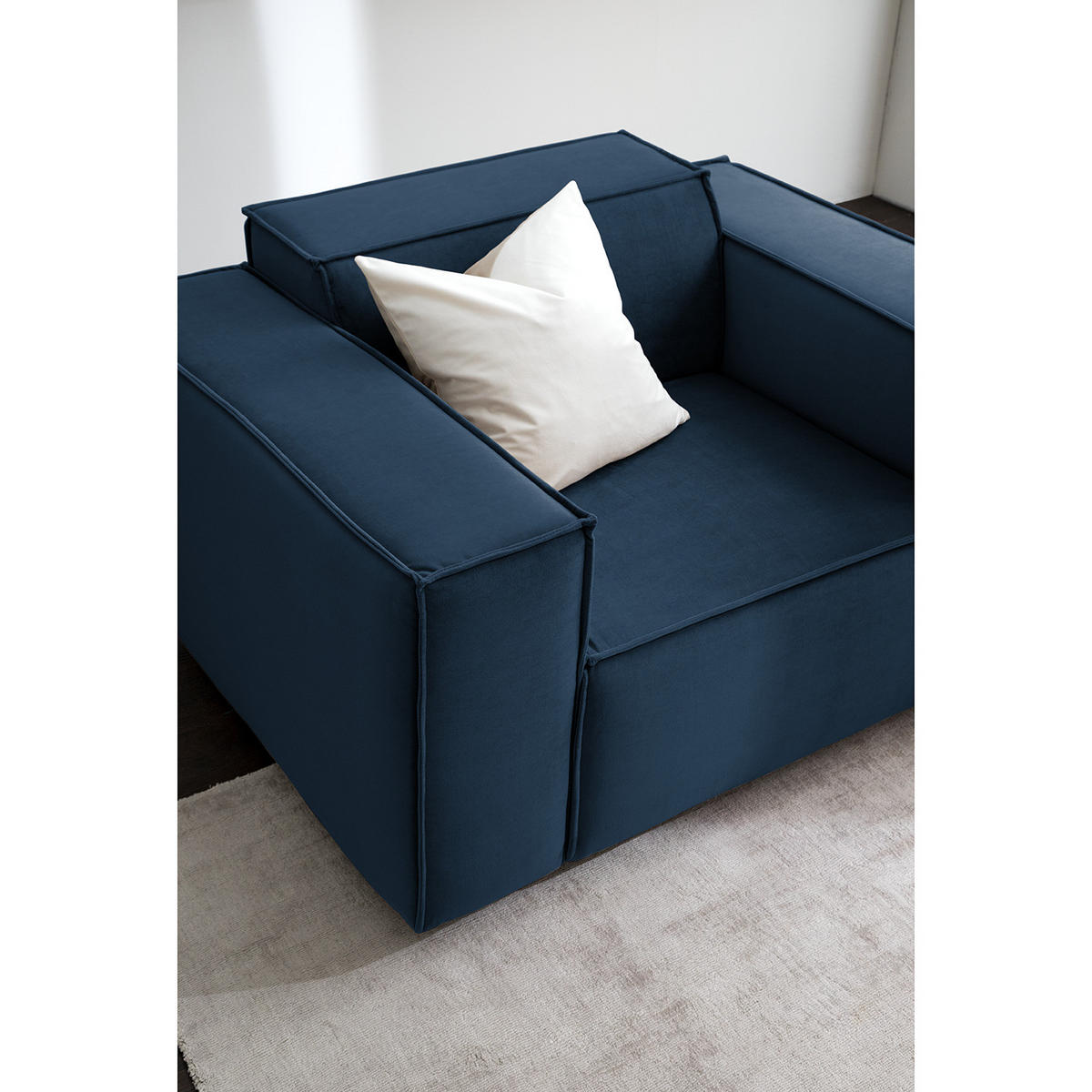 SESSEL - Schwarz/Dunkelblau, Kunststoff/Textil (120/70/96cm) - home24