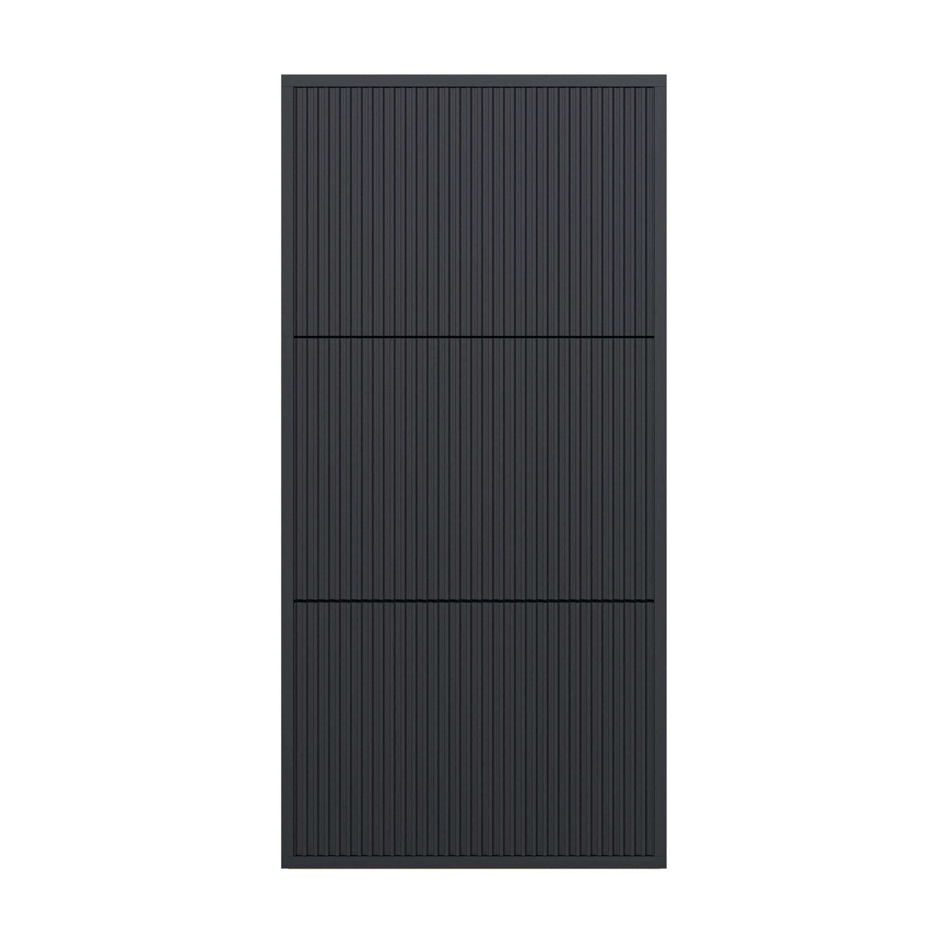 WAND-SCHUHSCHRANK Veldio mit 3 Klappen Schwarz 50 cm - Schwarz, Holzwerkstoff (50/103/30cm) - Selsey