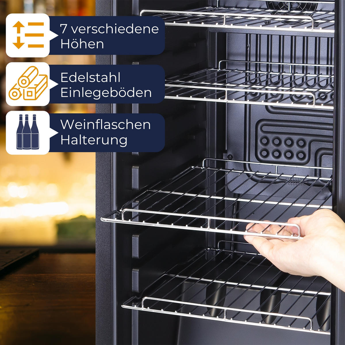 WEINKÜHLSCHRANK GK60 - Schwarz, Metall (35/79cm) - Sommertal