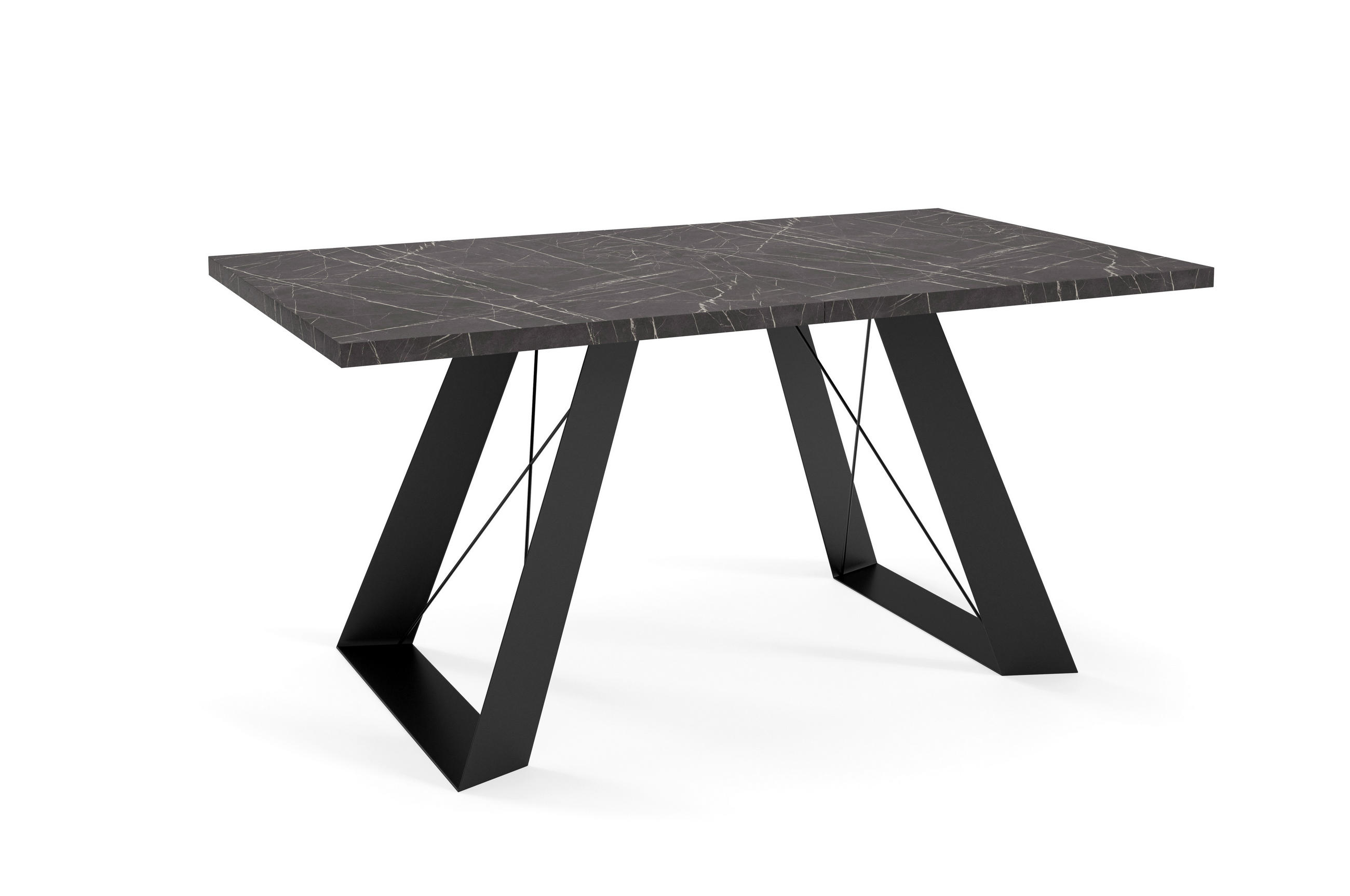 ESSTISCH Corso - Schwarz, Holzwerkstoff/Metall (80/140/76cm) - Meblini