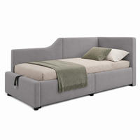 TAGESBETT mit Stauraum 90x200 cm Samt Grau - Grau, Holz (90/200cm) - Meubliv