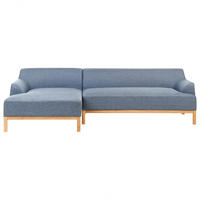 ECKSOFA 3-Sitzer Stoff Blau rechtsseitig Sosjo - Blau, Textil (251/132cm) - Beliani