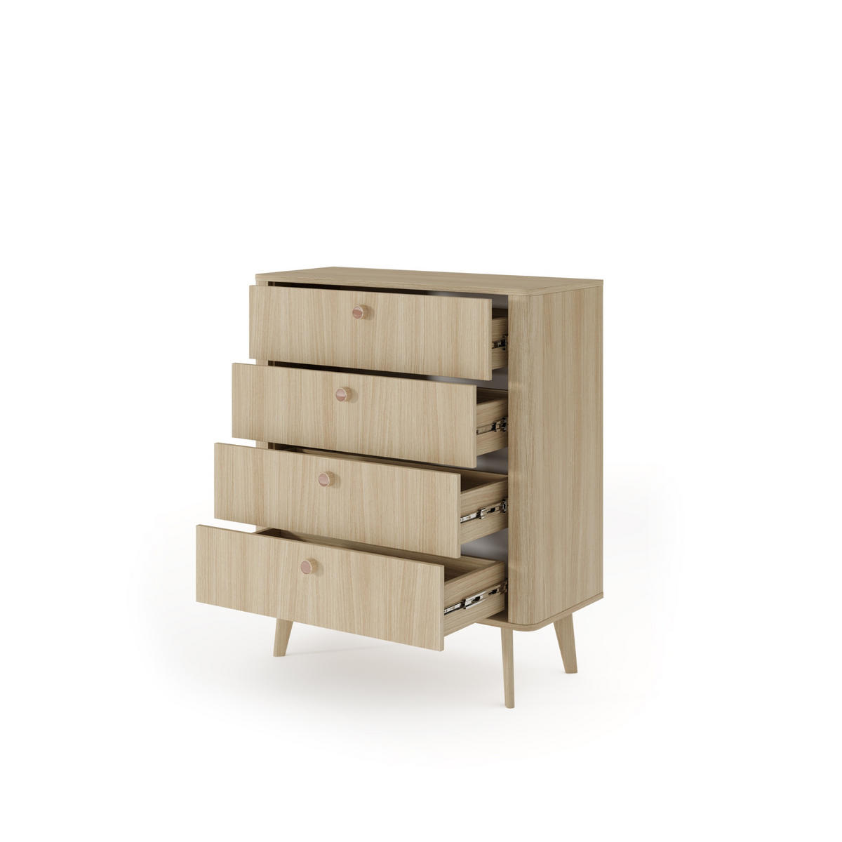 SIDEBOARD CHIARO 88,2/103,2/38cm mit 4 Schubladen Türen Eichefarben - Eichefarben, Holzwerkstoff (88.2/103.2/38cm) - MASSENO