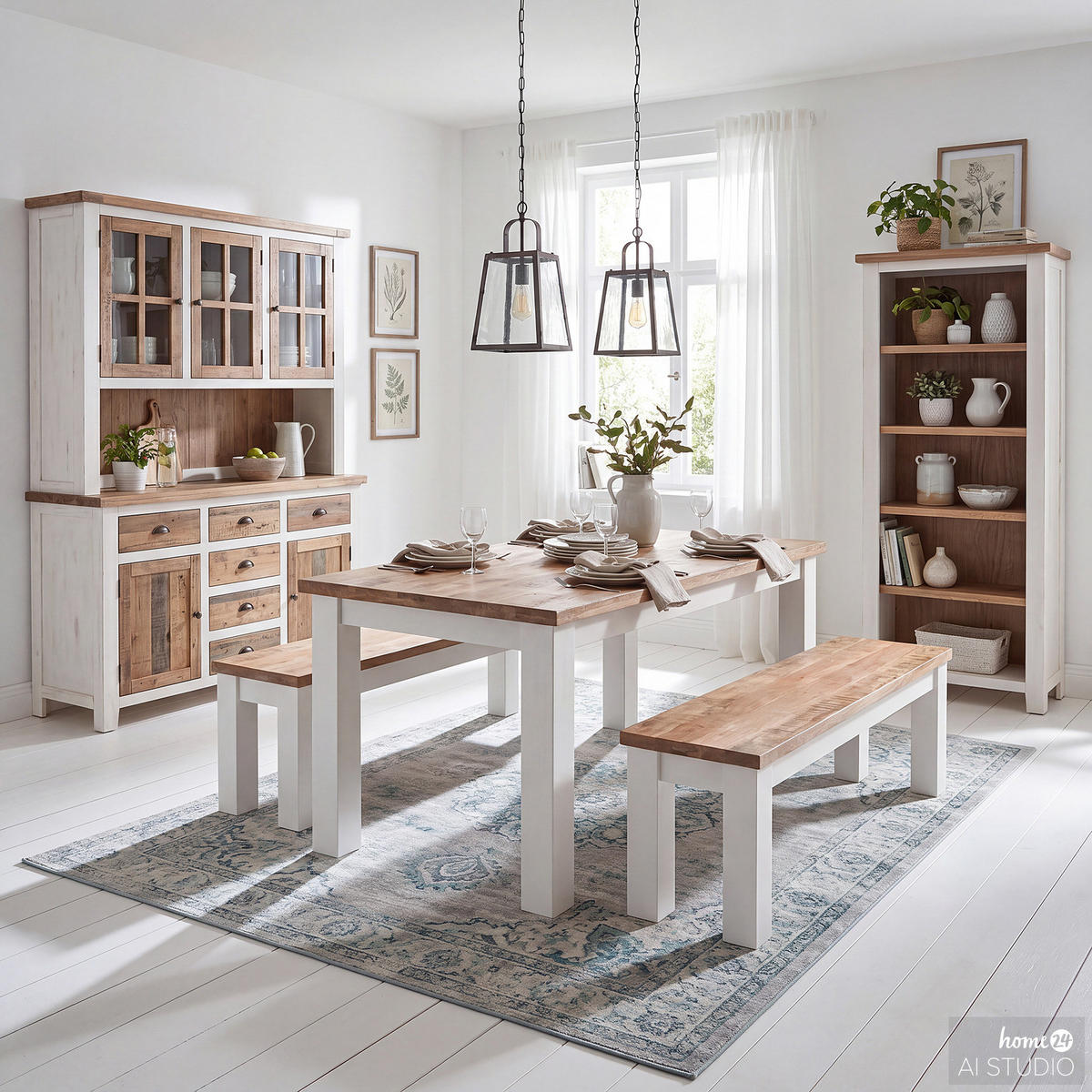 SITZBANK - Mango massiv - Braun/Weiß, Holz (160/45/40cm) - home24