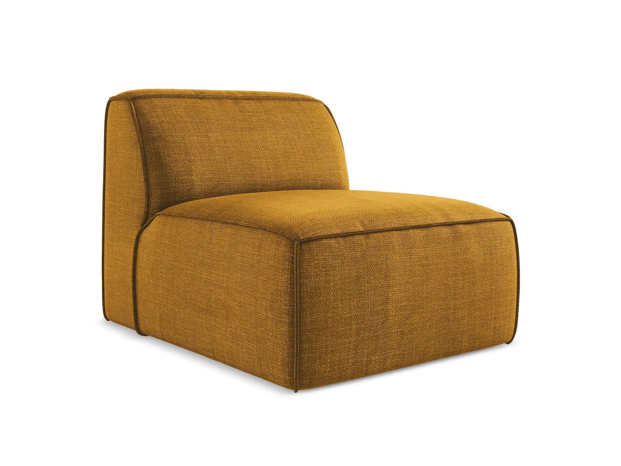 SOFAELEMENT Strukturstoff Gelb - Currygelb/Schwarz, Holzwerkstoff/Kunststoff (80/70/102cm) - Makamii