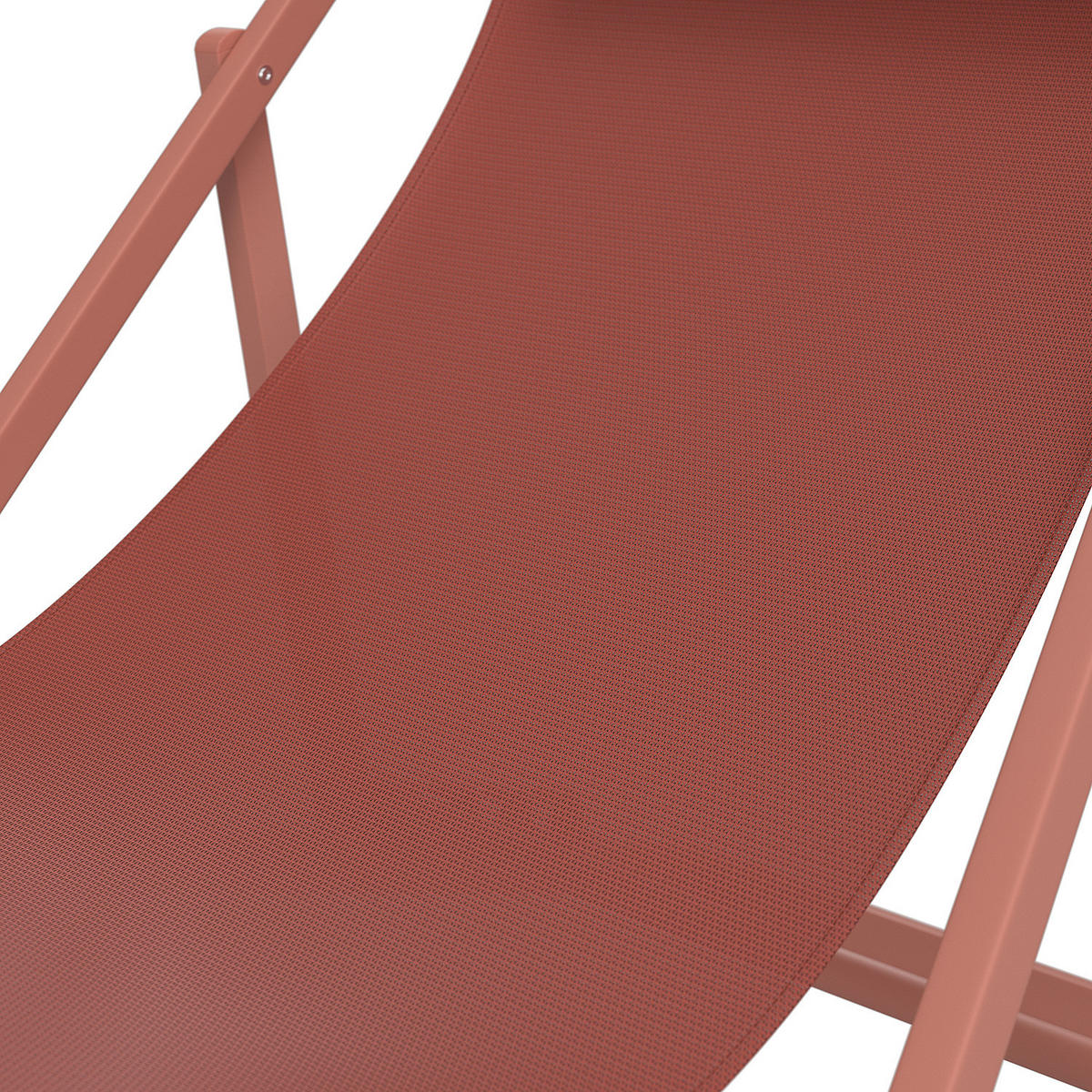 LIEGESTUHL - Stahl / Polyrattan - 2er-Set - Terracotta, Textil/Metall (63/93/104cm) - home24