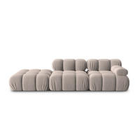 MODULARES-SOFA links Bellis aus Samt beige 4 Sitzplätze - Beige, Textil (94/63/282cm) - Micadoni