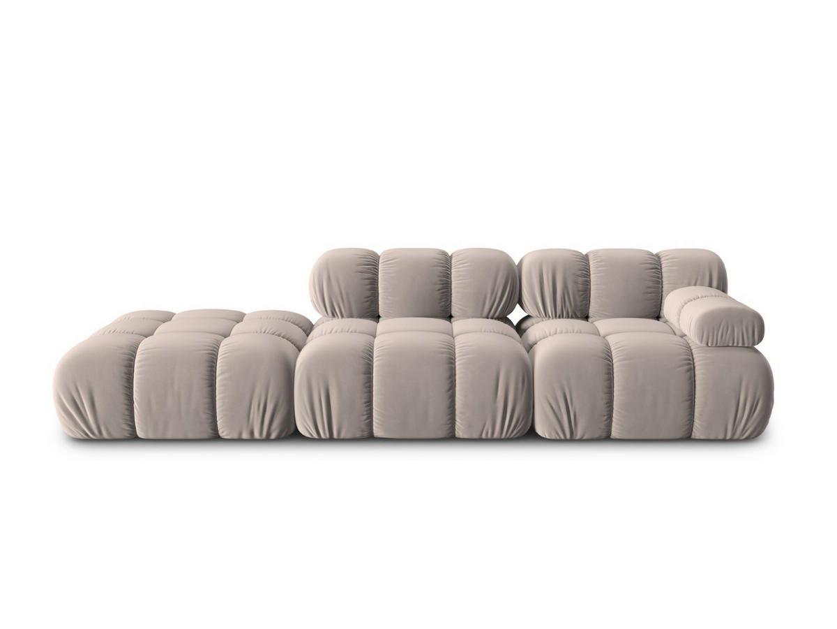 MODULARES-SOFA links Bellis aus Samt beige 4 Sitzplätze - Beige, Textil (94/63/282cm) - Micadoni