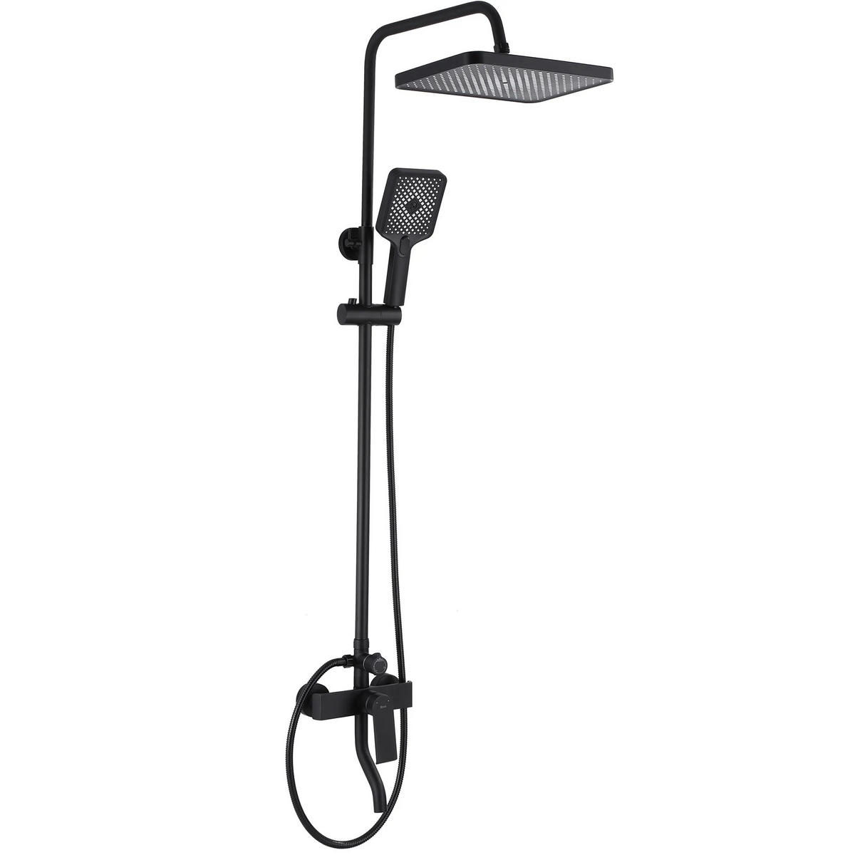 DUSCHSET Rea Hass Black - Schwarz, Metall (26.5/122/40.5cm) - REA