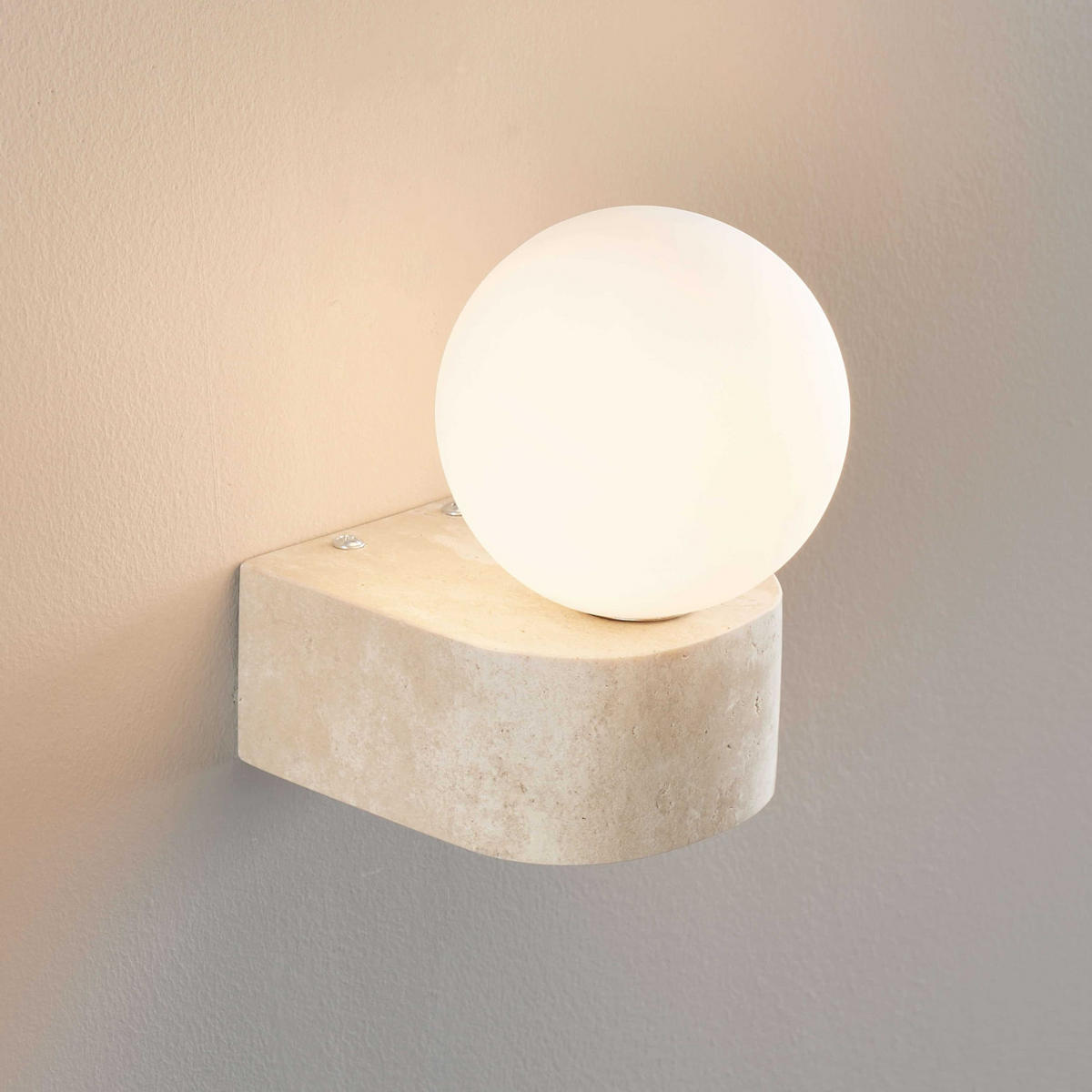 WANDLEUCHTE Oriane, Beige et blanc, 15.5cm - Beige, Stein (10/15.5/12cm) - KOSILUM
