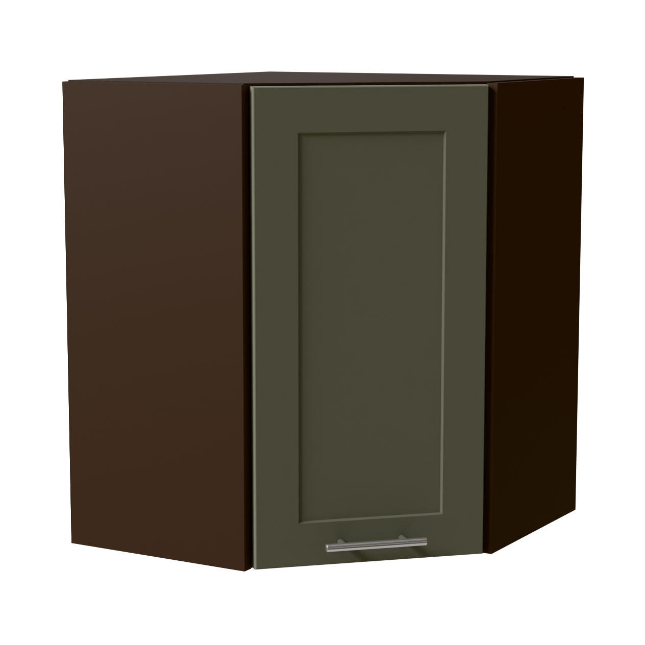 ECKHÄNGESCHRANK Oslo W10/60 Lava / Reed Green Matt 60 / 60 / 72cm - Dunkelgrau/Grün, Holz/Holzwerkstoff (60/72/60cm) - Feldmann-Wohnen