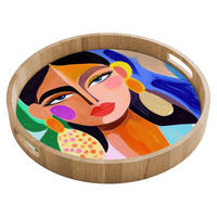 TABLETT - Porträt - Frau - Modern - 40x40 cm - Multicolor, Holz (40/5/5cm) - OnlyWow