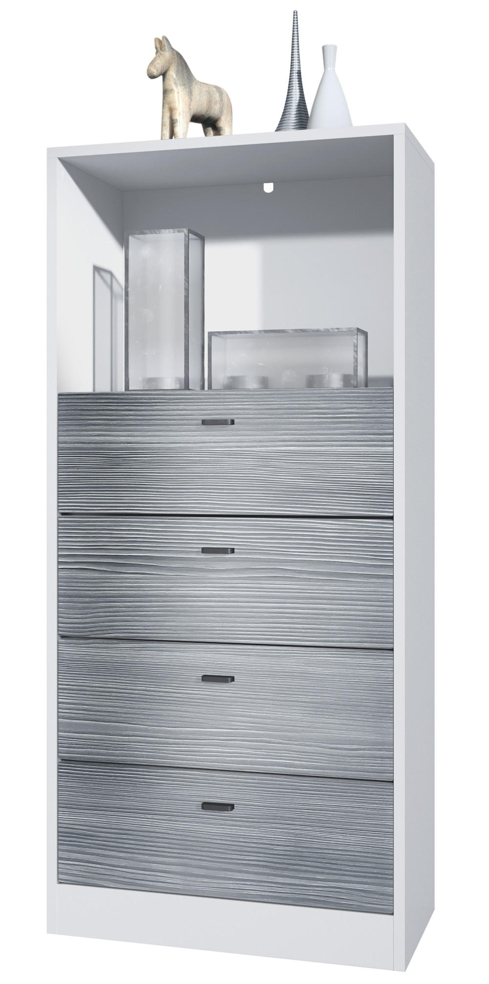 KOMMODE Pino Fronten in Avola-Anthrazit - Anthrazit, Holzwerkstoff (56/125/36cm) - Vladon