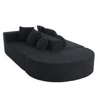 ECKSOFA DE-34967 segmentiertes Cloud-Design Weiß - Schwarz, Textil (171/263cm) - ComfortXL