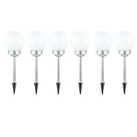 LED AUSSENLEUCHTE Solarkugel Weiß 15 cm 2er Set - Weiß, Kunststoff (15/15/42.5cm)