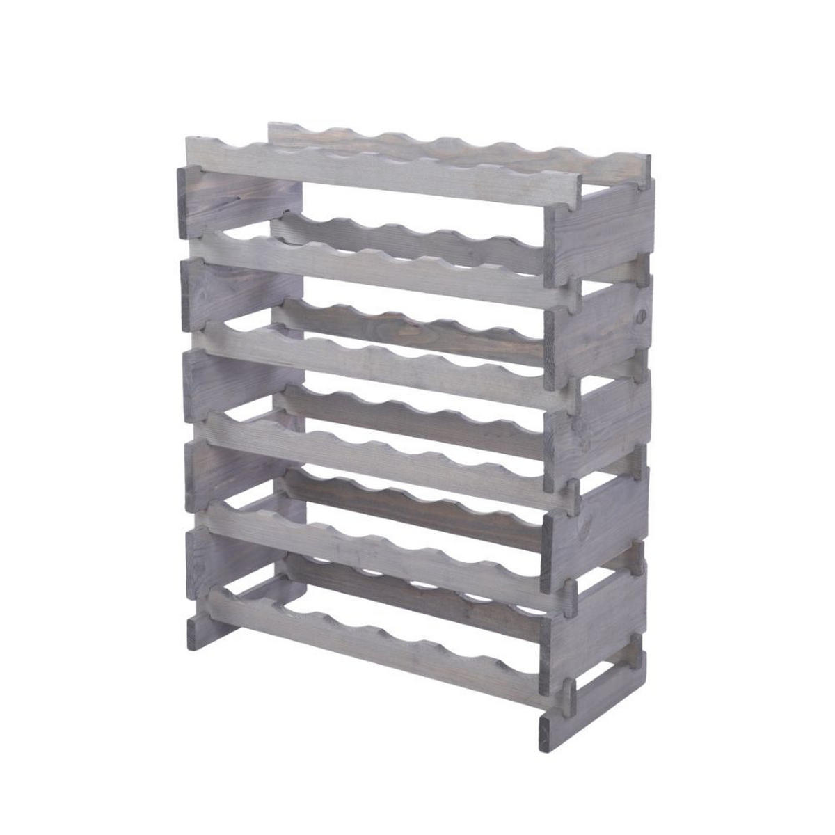 WEINREGAL VINOTECA FLEX PRO HxBxT 79x65x28cm 36 Flaschen auf 6 Ebenen Grau - Grau, Holz (65/79/28cm) - PROREGAL