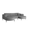 ECKSOFA Designer Modena U Rein stoff Poso Silber - Silberfarben, Holz (165/299cm) - Kaiser Möbel
