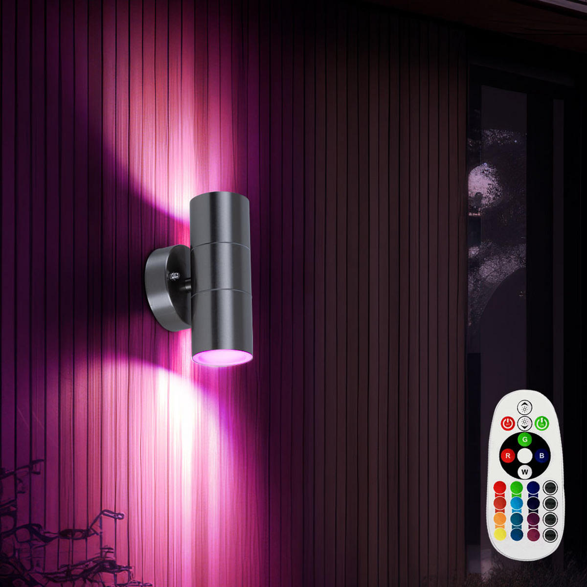 LED AUSSEN-WANDLEUCHTE Silber Metall - Silberfarben, Glas (9.2/16/9.3cm)