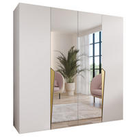 DREHTÜRENSCHRANK 202/200/52 4-türig - Goldfarben/Weiß, Holz/Metall (200/202/52cm) - Abiks Möbel