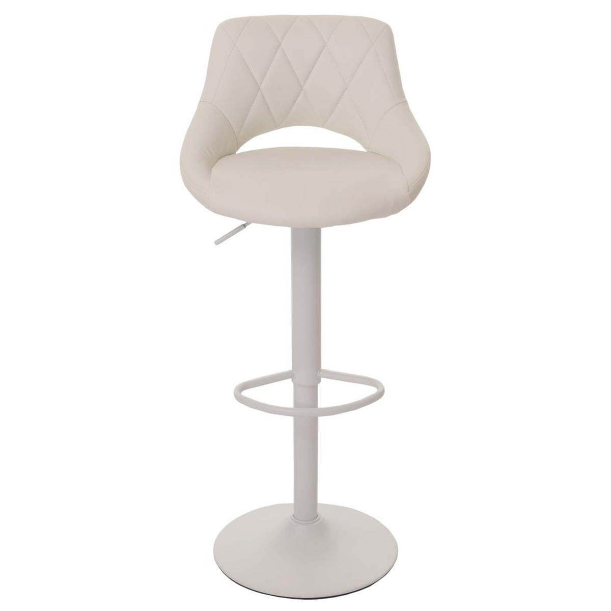 BARHOCKER 2er-Set gepolstert mit Lehne Sitzhöhe 60-82cm Fußablage drehbar Kunstleder Metall Weiß - Weiß, Kunststoff (47/107/44cm) - PROREGAL