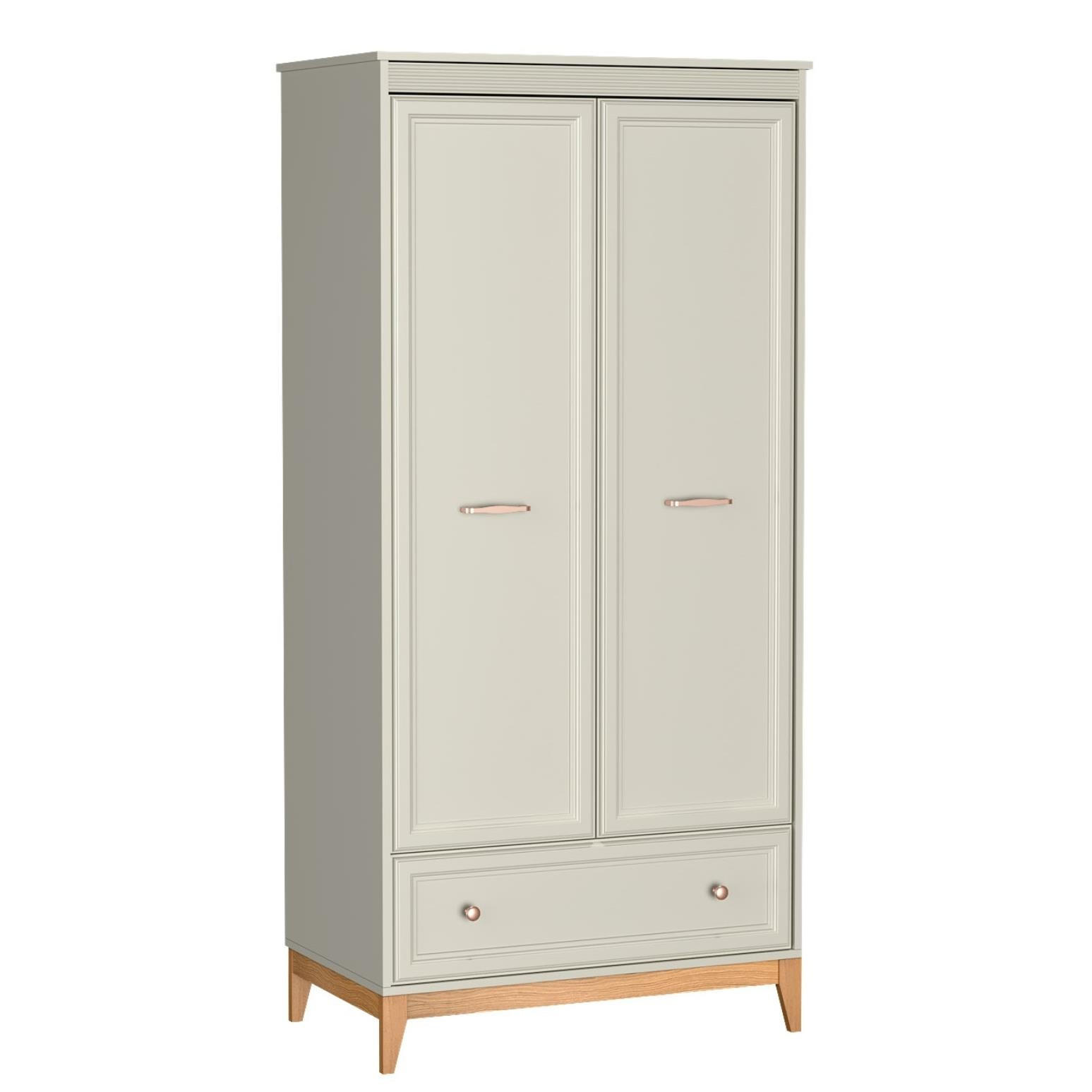 KLEIDERSCHRANK Windsor Kaschmir, Dreitürige mit Schublade - Kaschmir, Holzwerkstoff (92/193/55cm) - Bettso