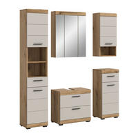 BAD-SET SCOUT 5-tlg. (B/H/T: ca. 164/191/34 cm) in Evoak Oak Nachbildung/- - Eichefarben, Holz (164/191/34cm)