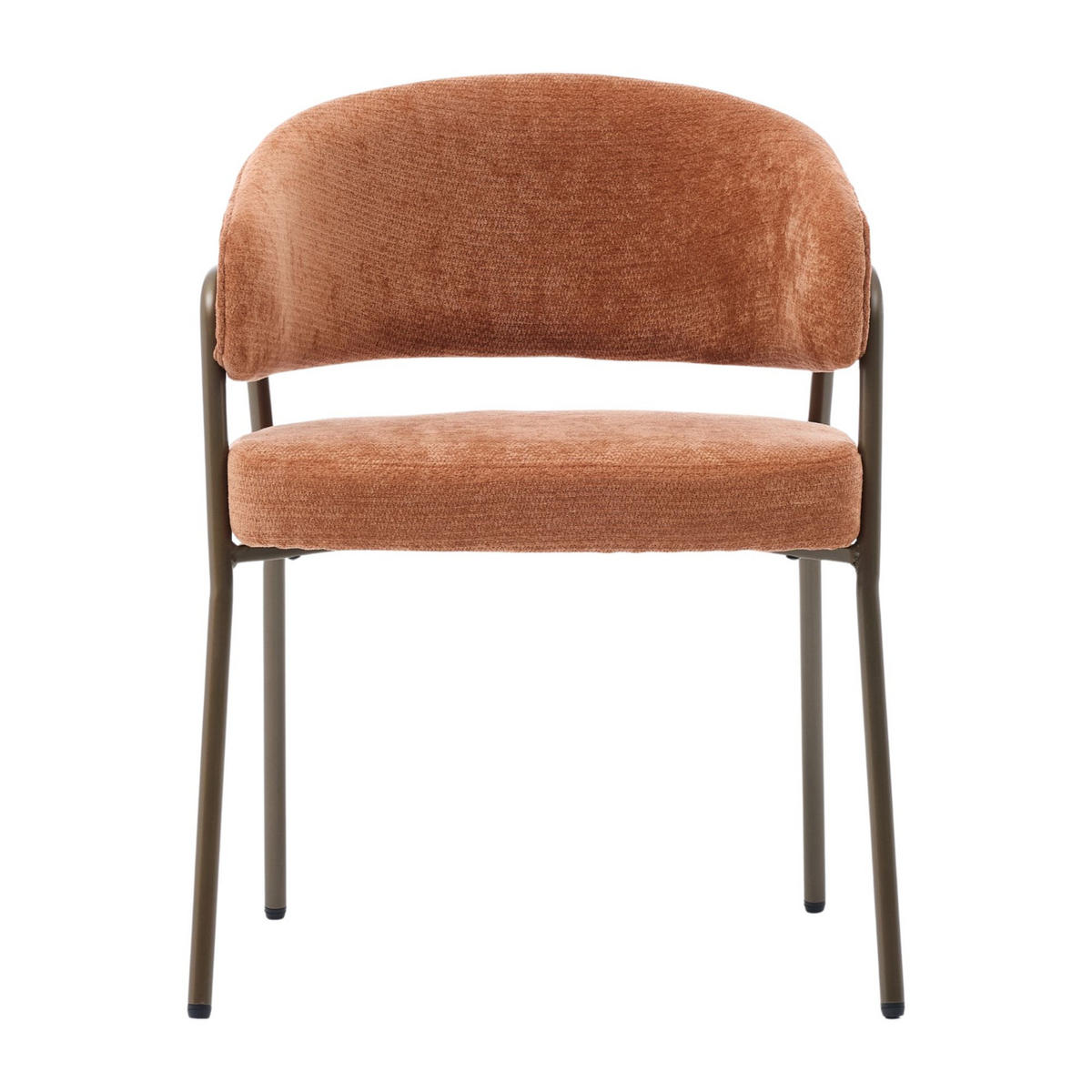 JÍDELNÍ ŽIDLE žinylka oranžová s ergonomickými područkami a kovovými nohami - pomerančová, textil (57/79.5/54.5cm) - Urban Meuble