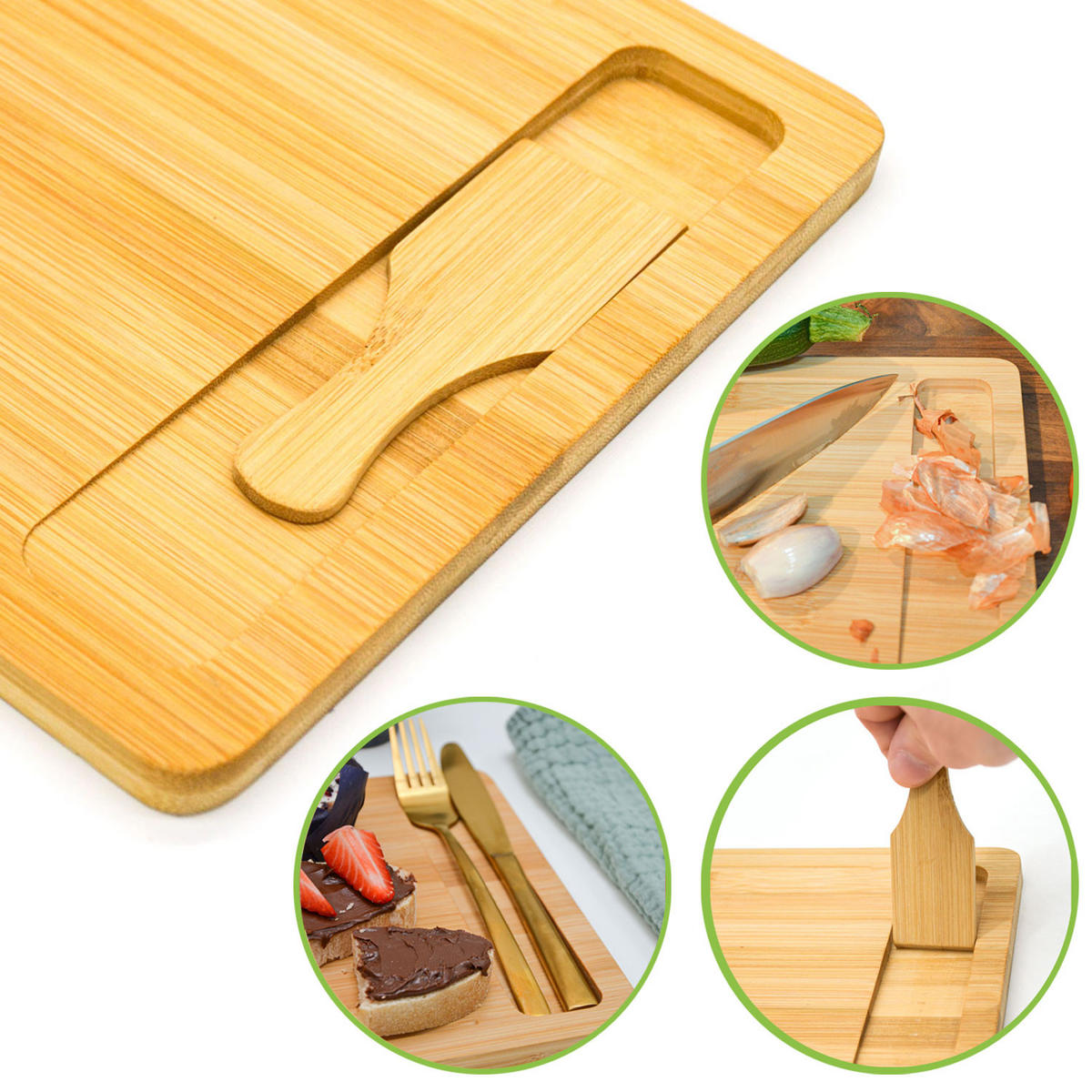 SCHNEIDEBRETT 22/30/1,2 cm, Bambus - Braun, Holz (22/30cm) - Dunedesign