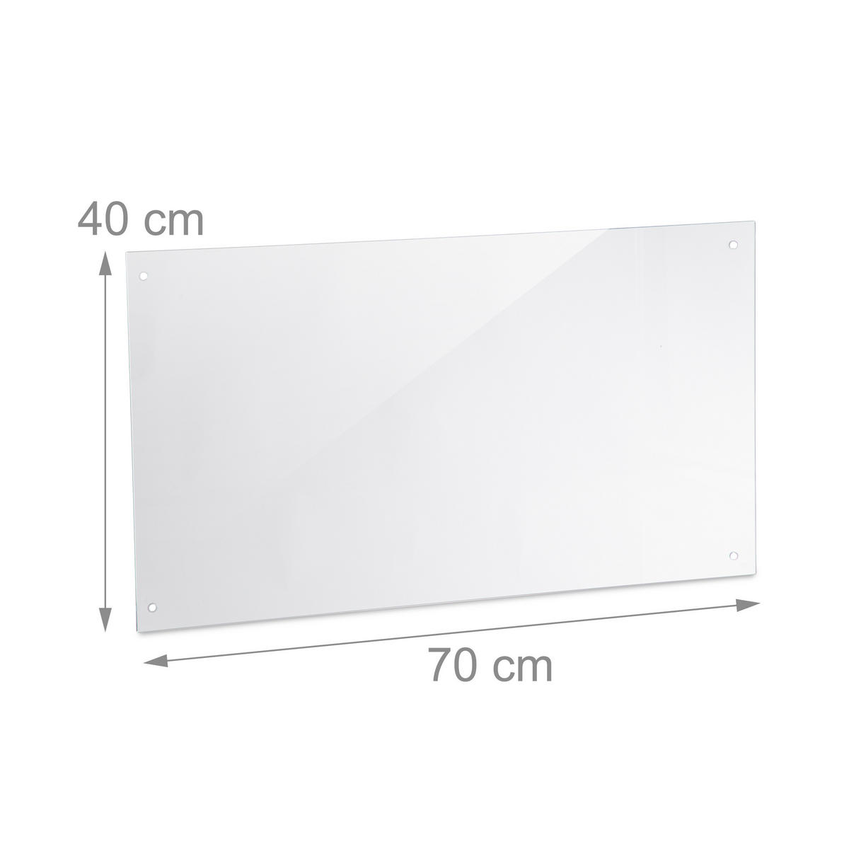 SPRITZSCHUTZ - Transparent, Glas (0.6/70/40cm) - Relaxdays