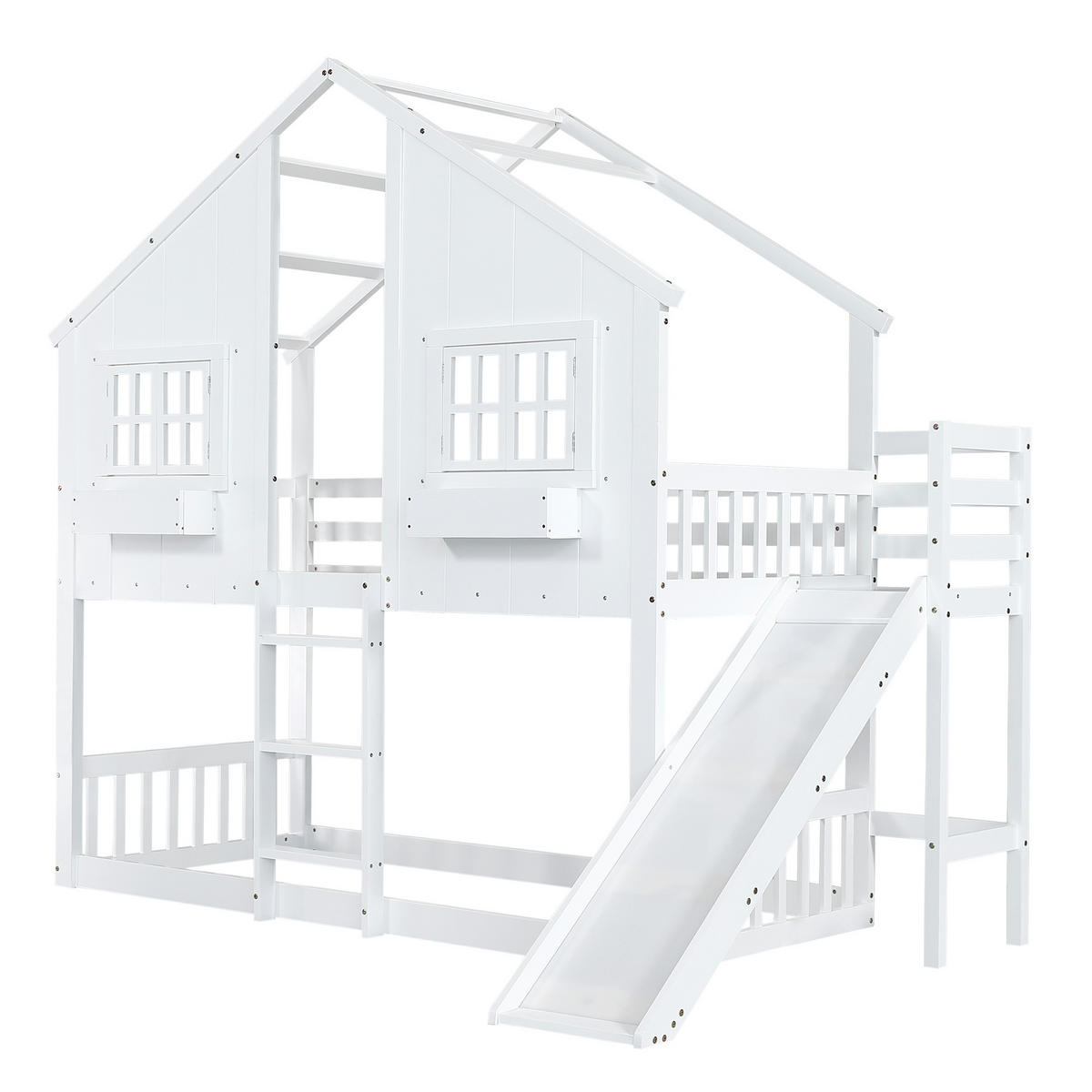 HAUSBETT 90/200 cm Weiß - Ahornfarben/Weiß, Holz/Holzwerkstoff - Raumix