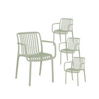 GARTENSTUHL Ollie Grün 57 cm x 80 cm 4er-Set - Grün, Kunststoff (57/80/61cm) - Klast Home