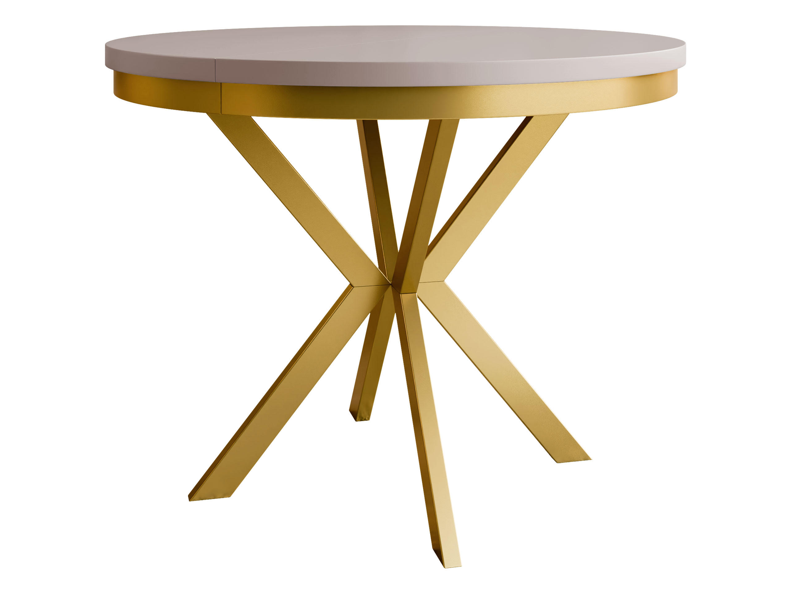 ESSTISCH ausziehbar Edder Gold 100 - Kaschmir/Goldfarben, Holzwerkstoff/Metall (100/100/76cm) - MIRJAN24