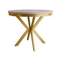 ESSTISCH ausziehbar Edder Gold 100 - Kaschmir/Goldfarben, Holzwerkstoff/Metall (100/100/76cm) - MIRJAN24