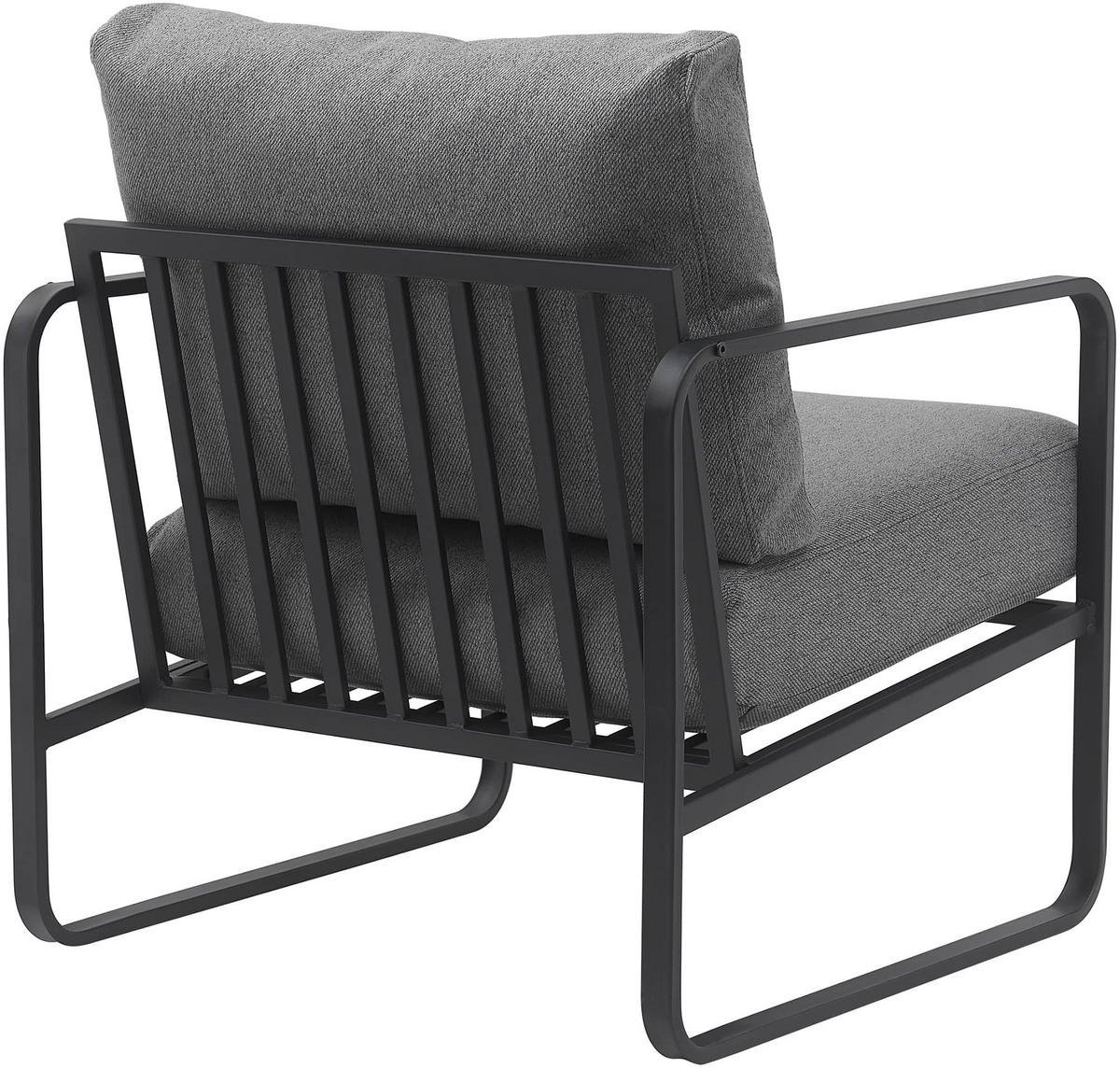 SESSEL Stoff dunkelgrau - Dunkelgrau/Schwarz, Textil/Metall (70/82/74cm) - CLP