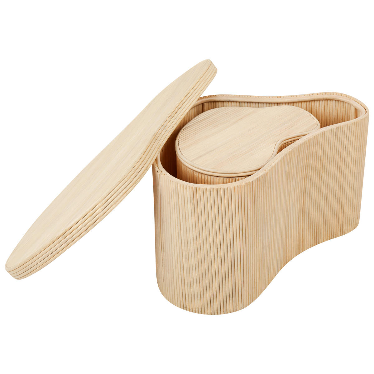 COUCHTISCH 2er Set Naturfarben Salanti - Naturfarben, Naturmaterialen (100/72/45cm) - Beliani