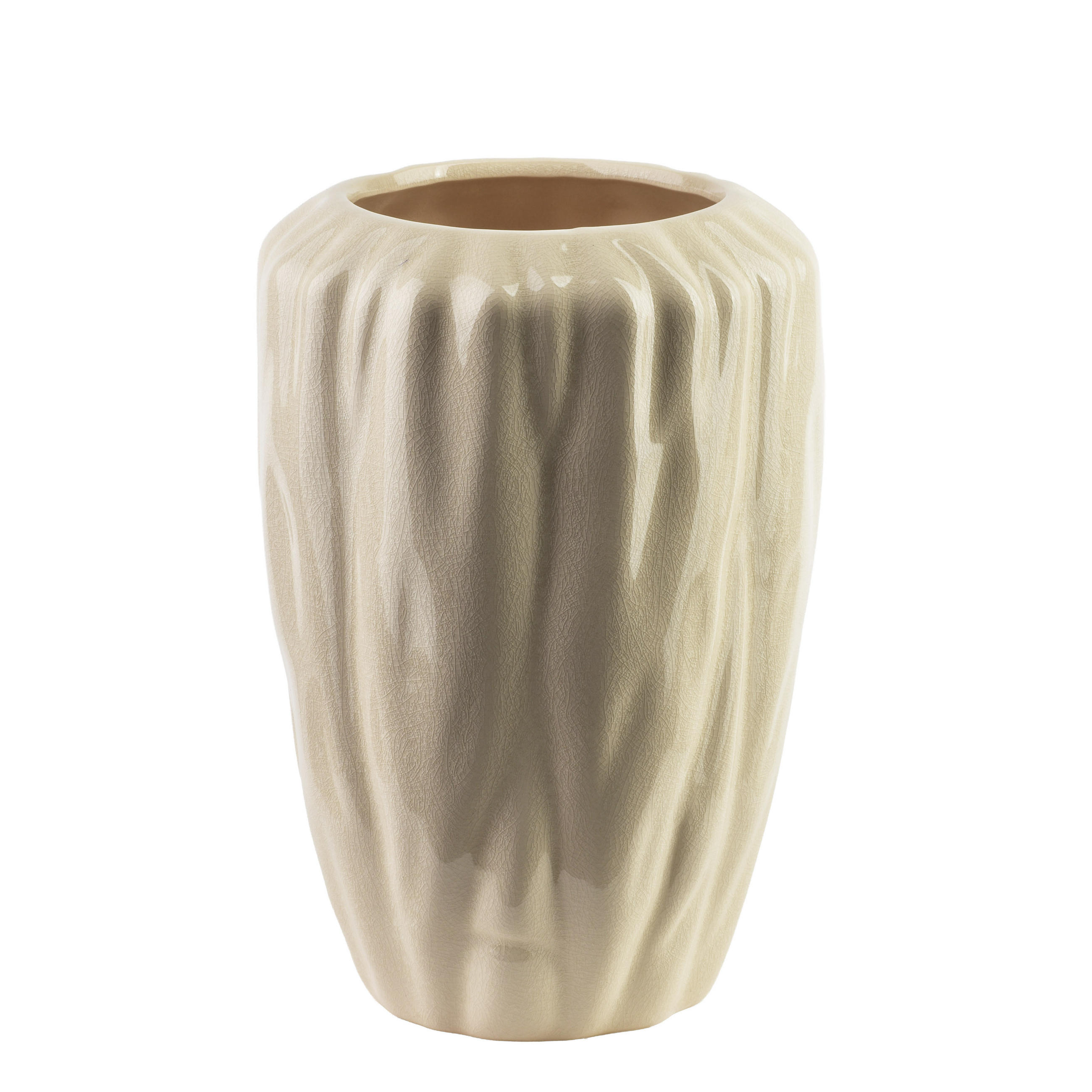 VASE Manon Beige 18/18/26 cm Keramik - Beige, Keramik (26cm) - Mondex