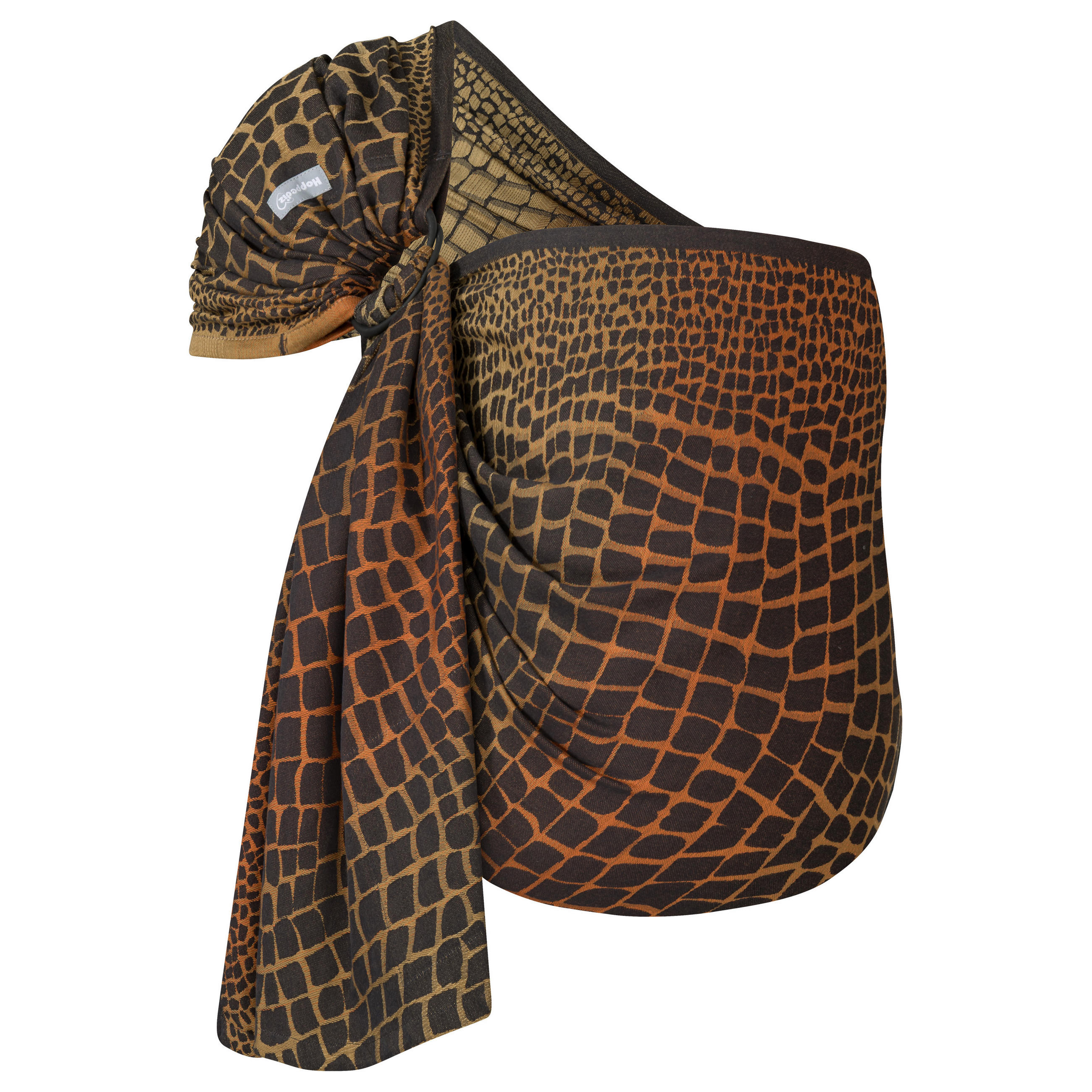 BABYTRAGETUCH Ring-Sling kbA - Dunkelgrau/Goldfarben, Textil (70/0.1/200cm) - Hoppediz