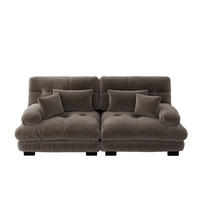 ECKSOFA aus Chenille mit modularer Gestaltung und Rundarmlehnen, Braun - Braun, Textil (220/77cm) - Redom