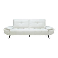 SOFA - 3 Personen - stoff - weiß Kelopa - Weiß, Textil/Metall (231/88/130cm) - Vente-Unique