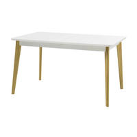 ESSTISCH weiß matt, Eiche, skandinavisch, Küchentisch ausziehbar 140 - 180 cm, - Eichefarben/Weiß, Holzwerkstoff (140/80/75cm) - Furn.Design