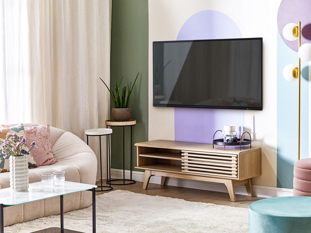 TV-MÖBEL Hellbraun TOLEDO 35/117/44 cm - Hellbraun, Holzwerkstoff (117/44/35cm) - Beliani