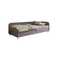 BOXBETT MIKO 90x200 mit Matratze H3, Bonell und Topper RIVIERA 91+LINCOLN 90 - Grau, Textil (90/200cm) - Bedante