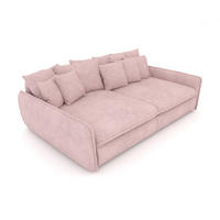 BIGSOFA Hereford Velvet Rosa inkl. 11 Kissen 234/131/61 cm - Altrosa, Kunststoff/Textil (234/61/131cm) - foamnova